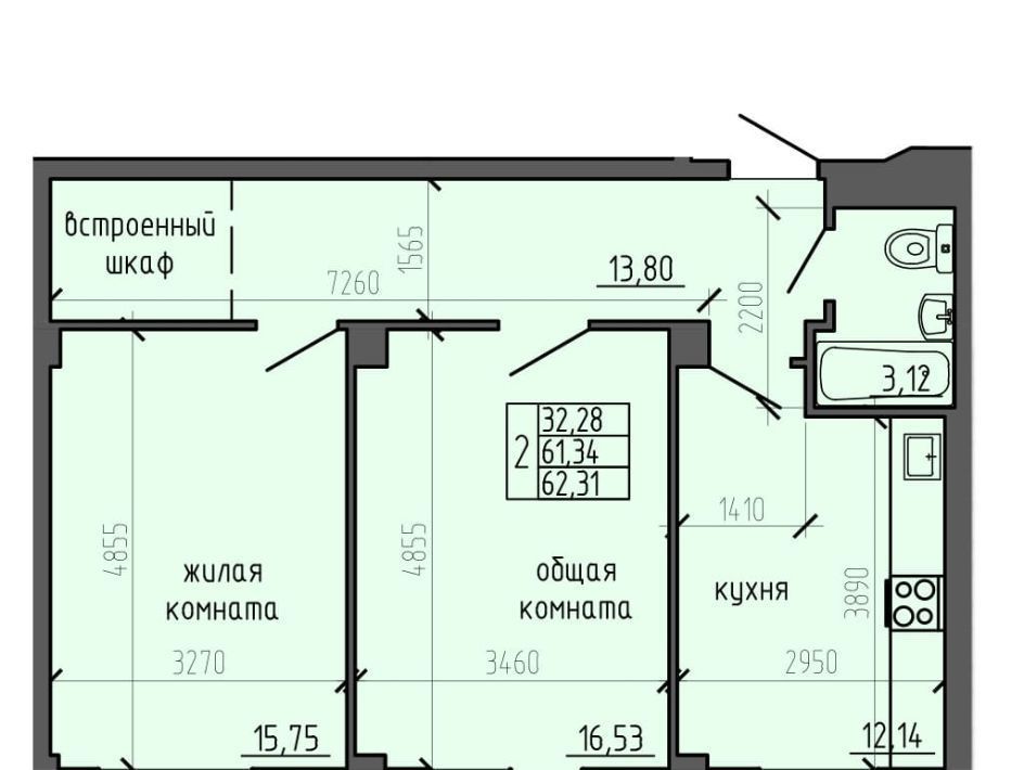 квартира г Красноярск р-н Центральный ш Северное фото 3