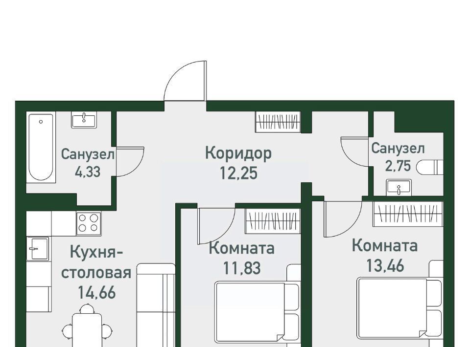 квартира р-н Сосновский п Западный р-н мкр Привилегия Кременкульское с/пос фото 1