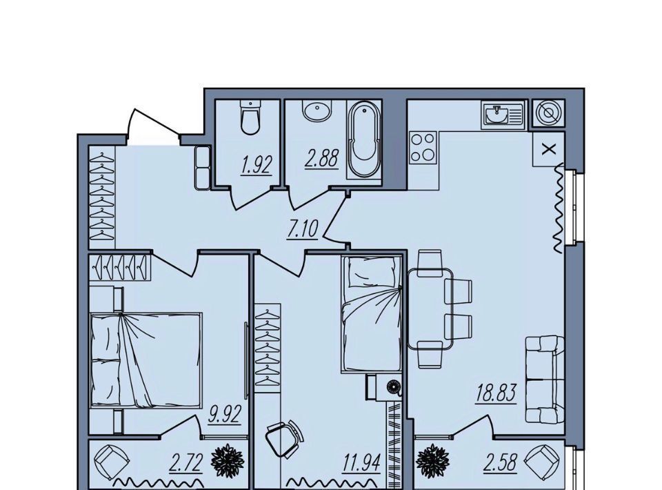 квартира г Волгоград р-н Тракторозаводский ул Тракторостроителей 21/3 фото 1