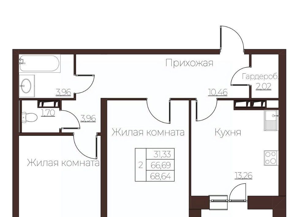 квартира г Орел р-н Заводской ул Левый Берег реки Оки 21 фото 1