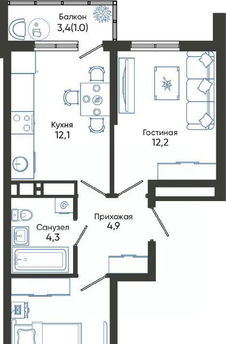 квартира г Новороссийск р-н Центральный ЖК Облака 2 фото 1