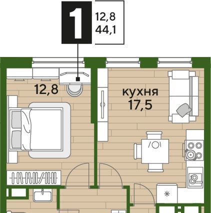 квартира г Краснодар р-н Прикубанский Догма Парк мкр фото 3