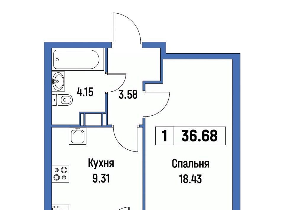 квартира р-н Всеволожский г Мурино ЖК «Урбанист» Девяткино фото 1