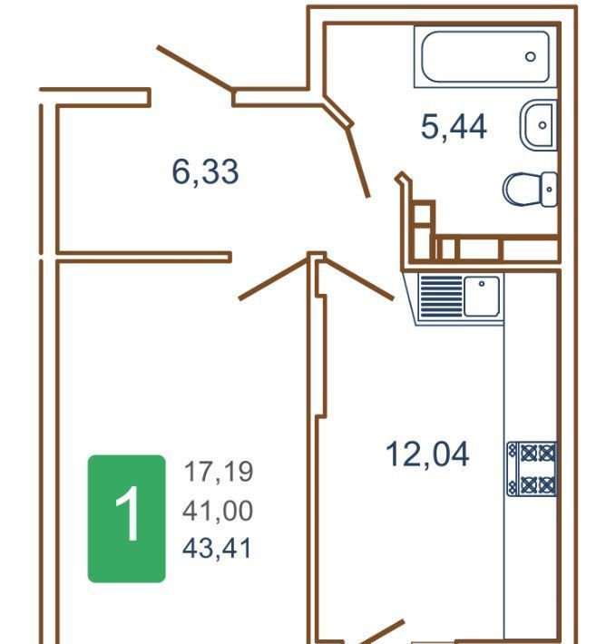 квартира г Краснодар р-н Прикубанский ул им. Кирилла Россинского 3/1к 1 фото 3