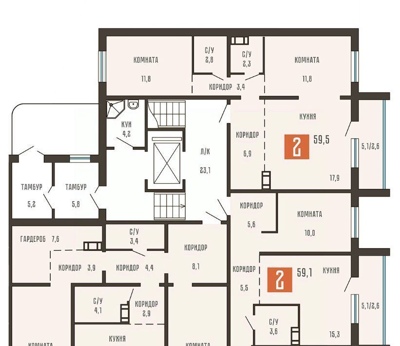 квартира г Курган ул Тимофея Невежина 3к/2 фото 2