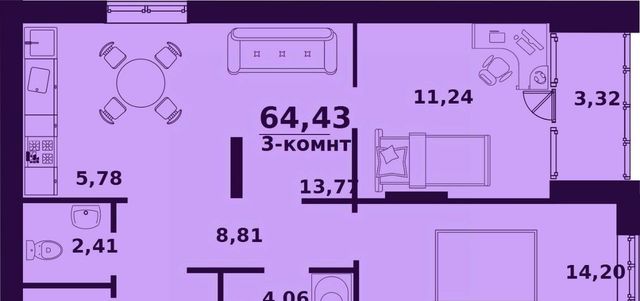 р-н Заволжский Верхняя Терраса ЖК «Сиреневый» 4 фото