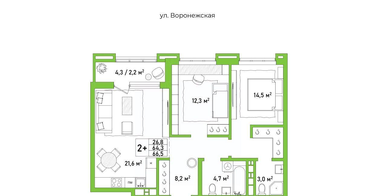 квартира г Хабаровск р-н Железнодорожный Большая-Вяземская кв-л фото 1