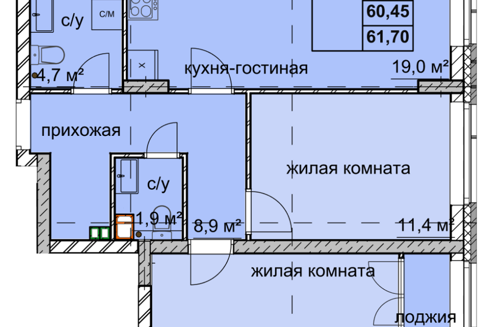 квартира г Нижний Новгород ул Дружаева 30 городской округ Нижний Новгород фото 1