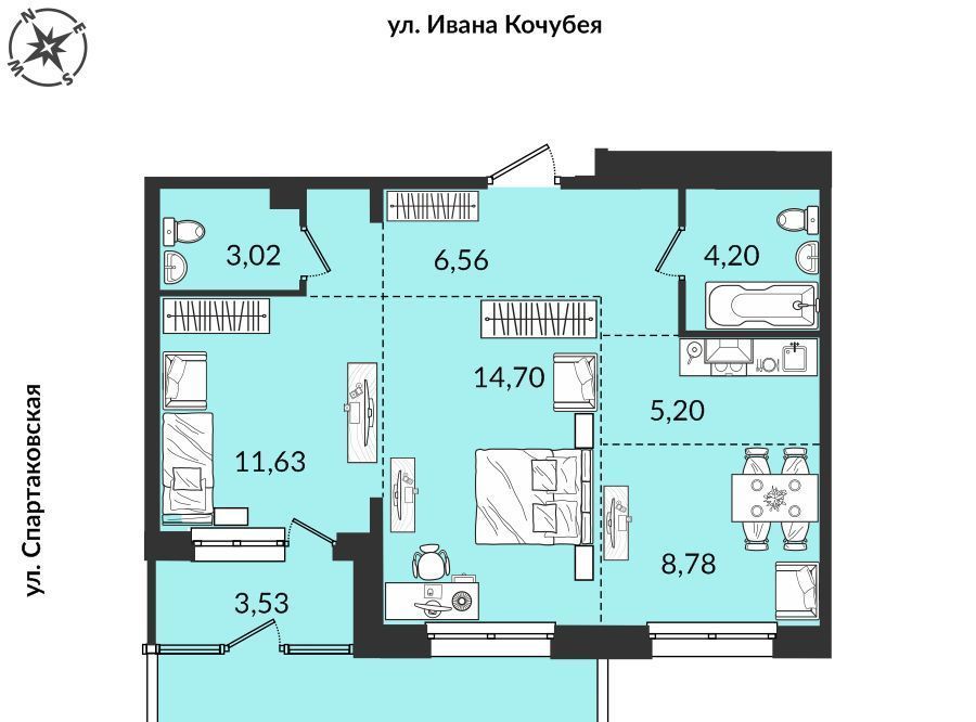 квартира г Иркутск р-н Правобережный ул Пшеничная фото 1