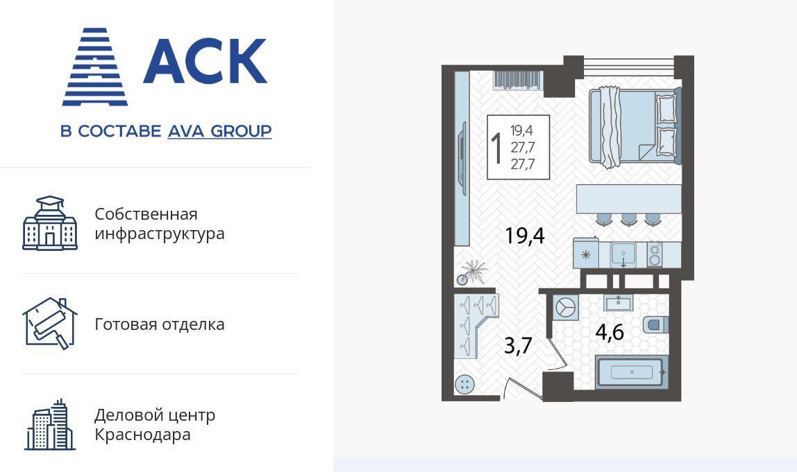 квартира г Краснодар р-н Карасунский ул Уральская 75/6 фото 1