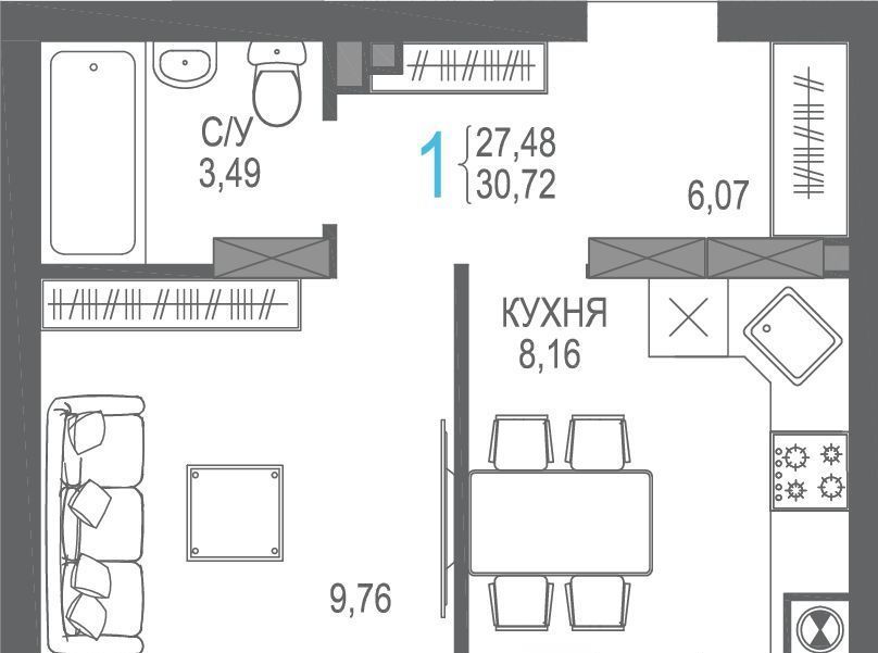 квартира г Алушта ЖК «На Фонтанке» фото 1