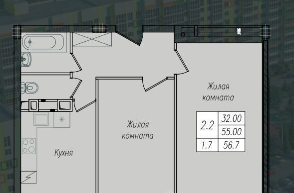 квартира г Курск р-н Сеймский ул Энгельса 154г фото 1