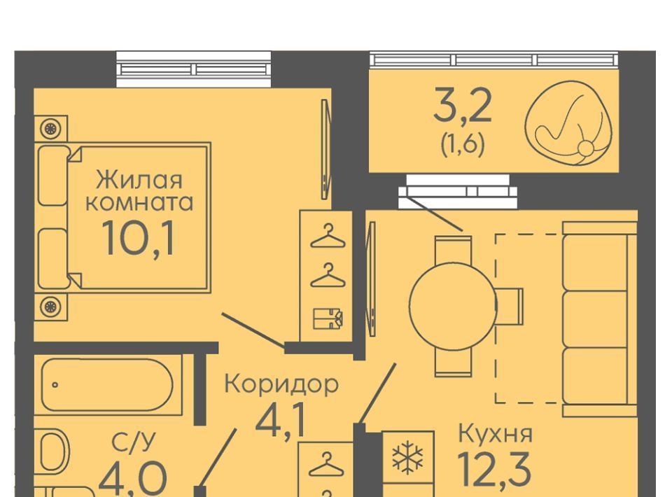 квартира г Екатеринбург микрорайон Новокольцовский Ботаническая фото 1