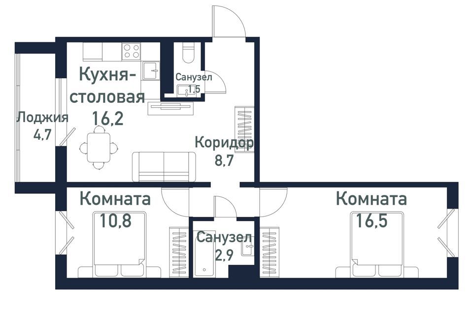 квартира р-н Сосновский п Пригородный жилой комплекс Парковый Премиум фото 1