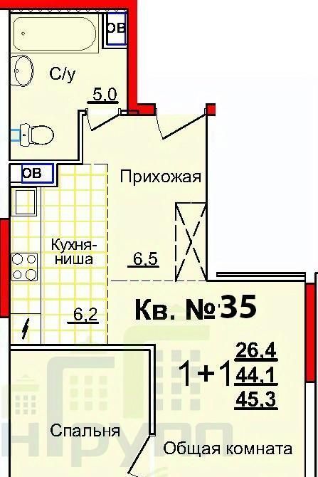 квартира г Тула р-н Центральный ул Академика Насоновой 1в фото 1