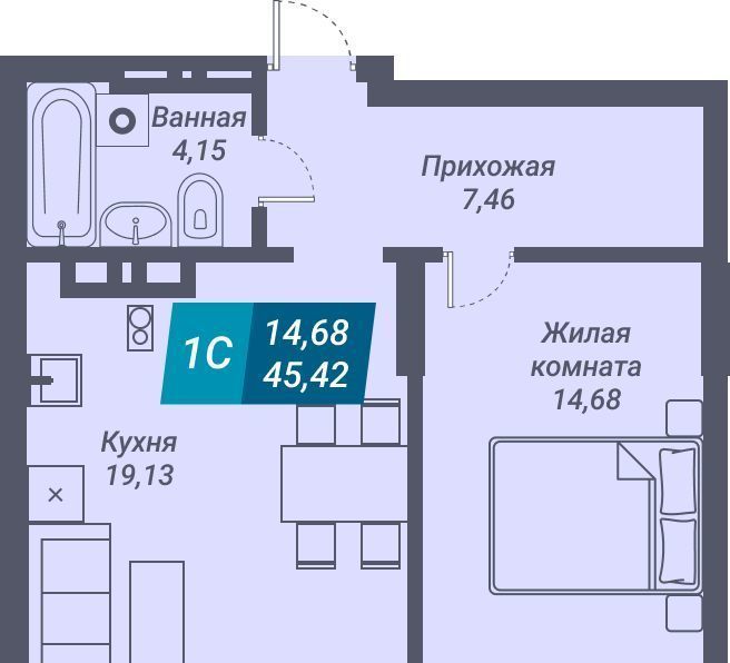 квартира г Новосибирск Берёзовая роща ЖК «Звезда» фото 2