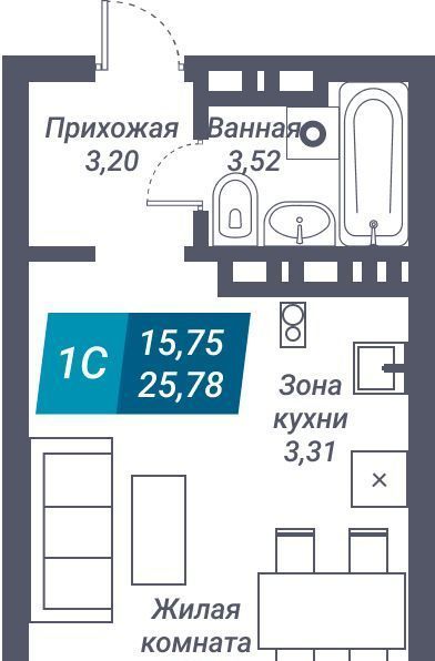 квартира г Новосибирск Берёзовая роща ЖК «Звезда» фото 2