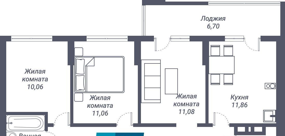 квартира г Новосибирск Берёзовая роща ул Королева 19 фото 2