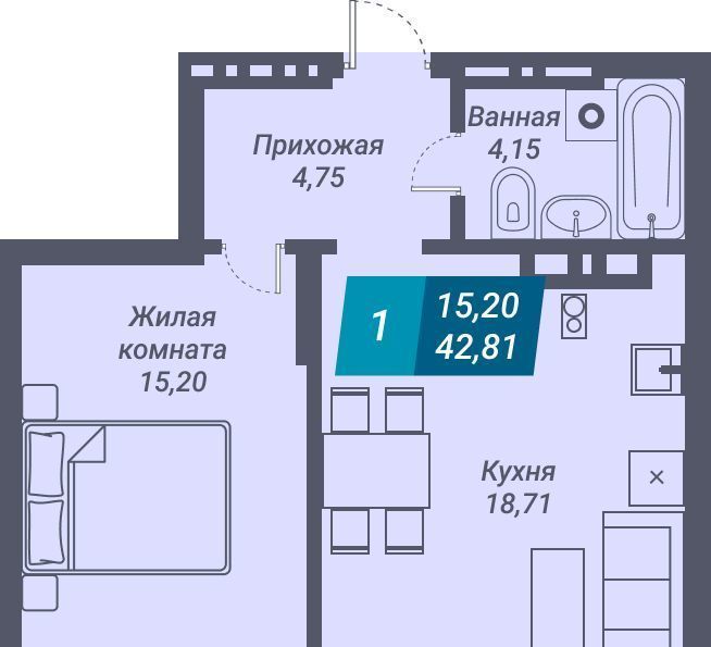 квартира г Новосибирск Берёзовая роща ЖК «Звезда» фото 2