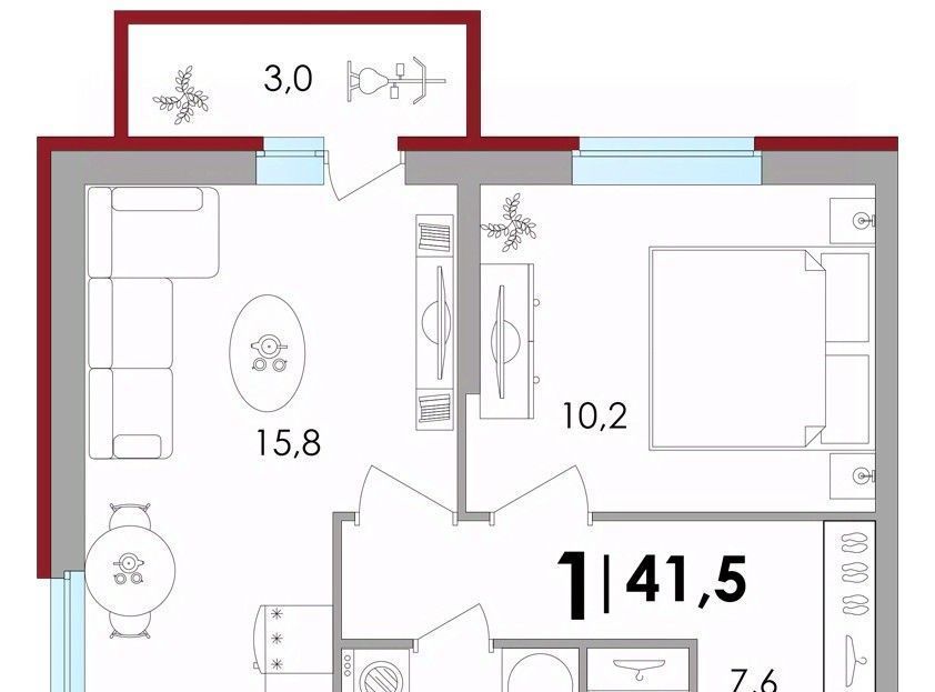 квартира р-н Калининский д Батино ул Сергея Есенина 37 фото 1