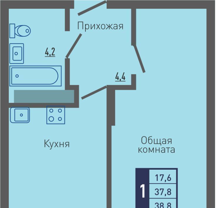 квартира г Липецк р-н Октябрьский ЖК «Геометрия» Вершина жилой комплекс, Европейский мкр фото 1